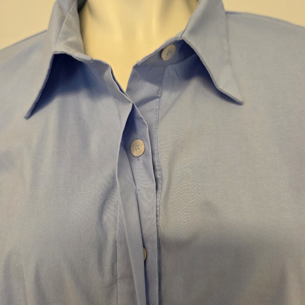 Zara Button Down Poplin Shirt Tie Front S - Picture 14 of 15